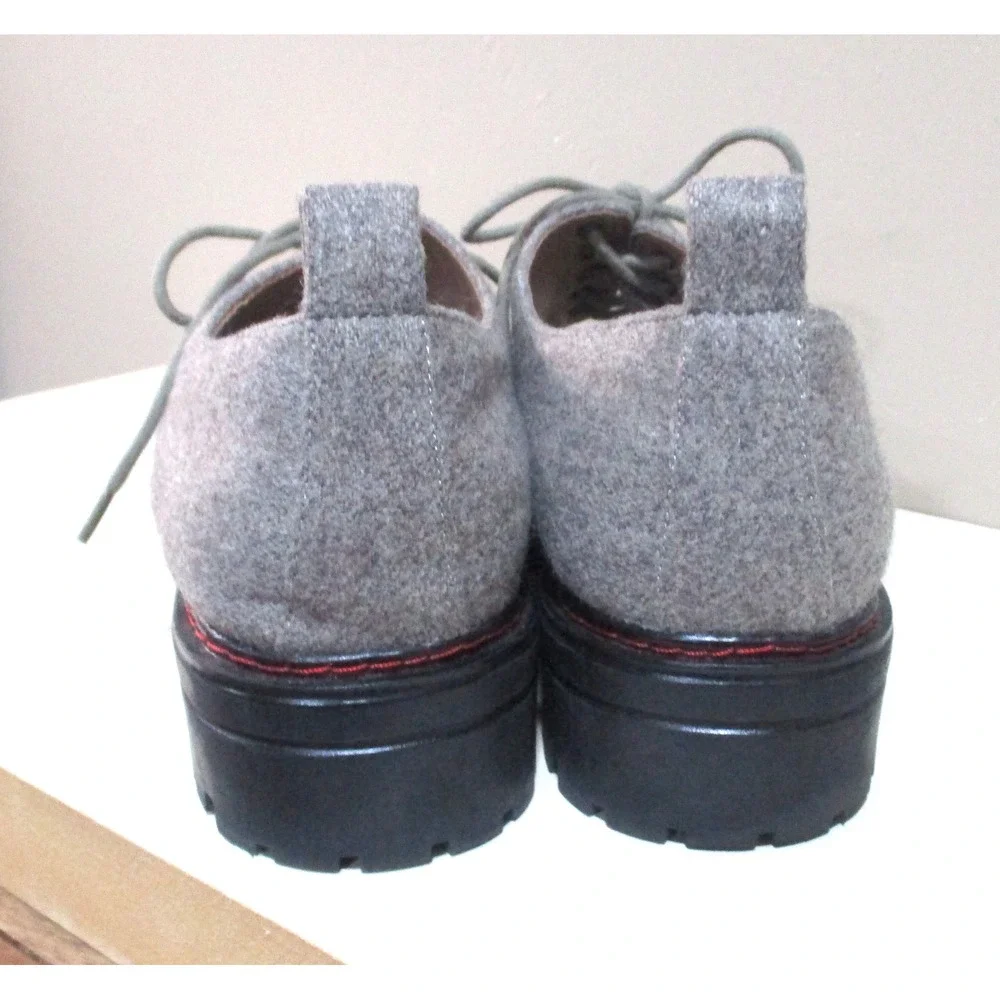 Aerosoles Mens Grey Felted Wool Lug Sole Oxford Platform Lace Up Shoes Size 11